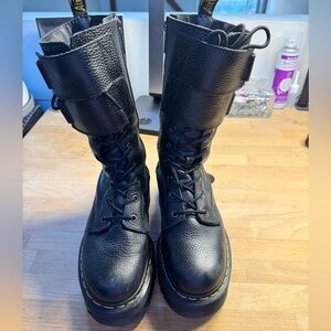 Black Leather Dr. Marten Combat Boots